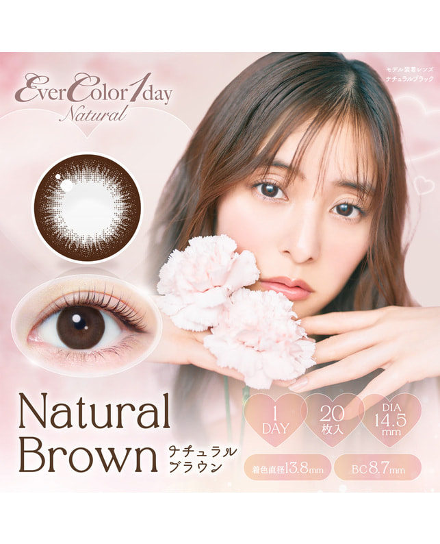 Ever Color 【エバーカラーワンデーナチュラル】ナチュラルブラウン 20枚入り 乱視なし