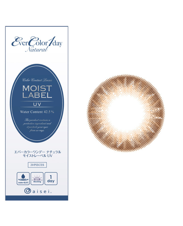 Ever Color 【エバーカラーワンデーナチュラルモイストレーベル】イノセントグラム 20枚入り 乱視なし
