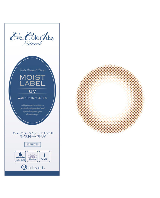 Ever Color 【エバーカラーワンデーナチュラルモイストレーベル】シルエットデュオ 20枚入り 乱視なし
