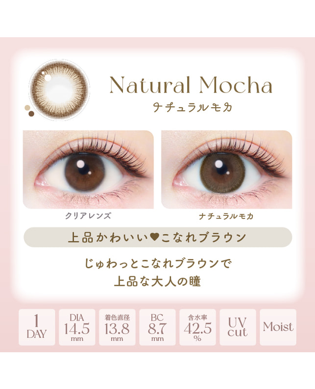 Ever Color 【エバーカラーワンデーナチュラル】ナチュラルモカ 20枚入り 乱視なし