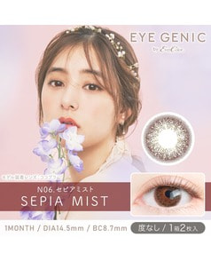 【アイジェニック マンスリー】セピアミスト（2枚入り / 度なし / 1ヶ月）
