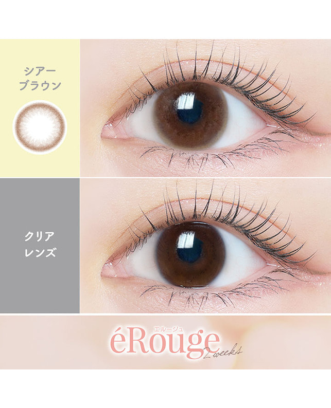 eRouge 【エルージュ 2week】シアーブラウン（6枚入り / 2週間） 乱視なし