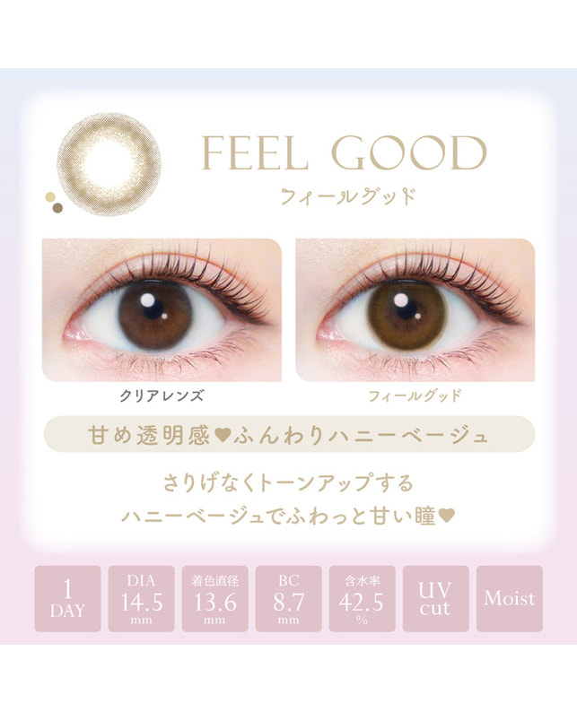 Ever Color 【エバーカラーワンデーナチュラルモイストレーベル】フィールグッド 20枚入り 乱視なし