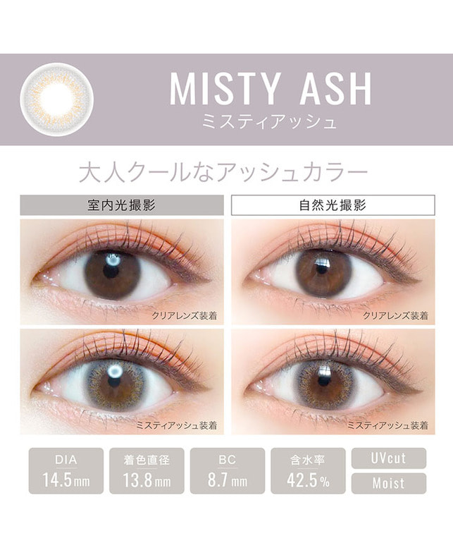 Ever Color 【エバーカラーワンデールクアージュ】ミスティアッシュ 10枚入り 乱視なし