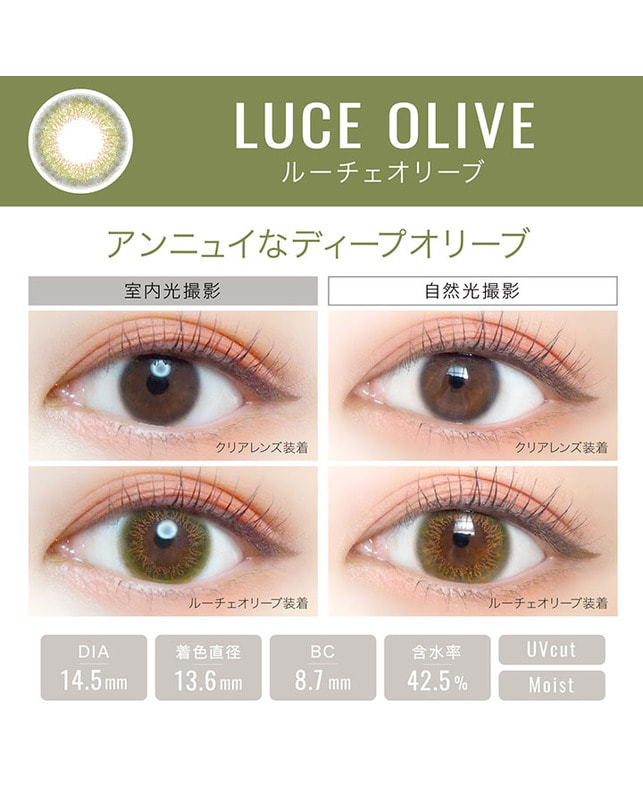 Ever Color 【エバーカラーワンデールクアージュ】ルーチェオリーブ 10枚入り 乱視なし