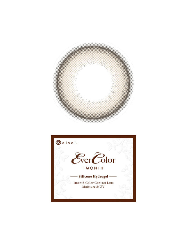 Ever Color 【エバーカラーマンスリー】パールベージュ （2枚入り / 1ヶ月） 乱視なし