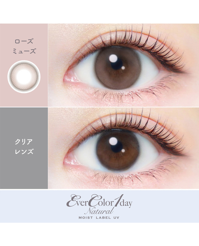 Ever Color 【エバーカラーワンデーナチュラルモイストレーベル】ローズミューズ 20枚入り 乱視なし