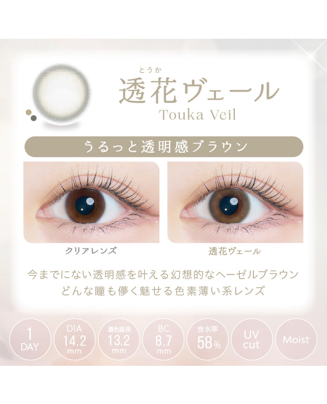 Kaica 【カイカ Kaica ワンデー】透花ヴェール 10枚入り 乱視なし