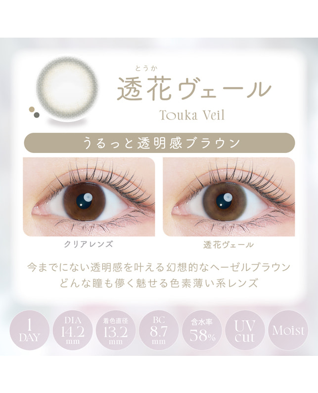 Kaica 【カイカ Kaica ワンデー】透花ヴェール 10枚入り 乱視なし