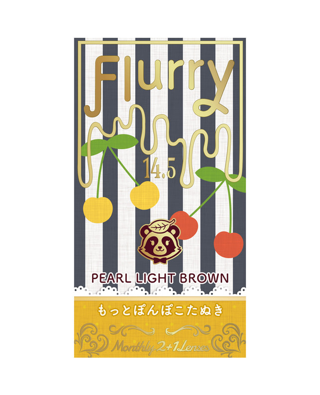 Flurry 【フルーリー Flurry 1month】 もっとぽんぽこたぬき 3枚入り ±0.00