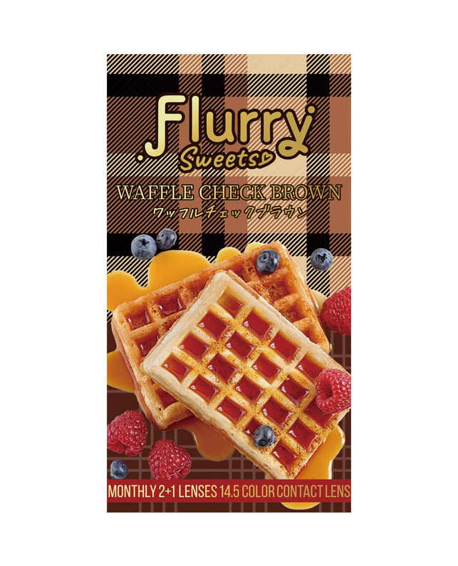 Flurry 【フルーリー Flurry 1month】 ワッフルチェックブラウン 3枚入り ±0.00
